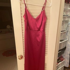 Lulus Satin Magenta Prom Dress